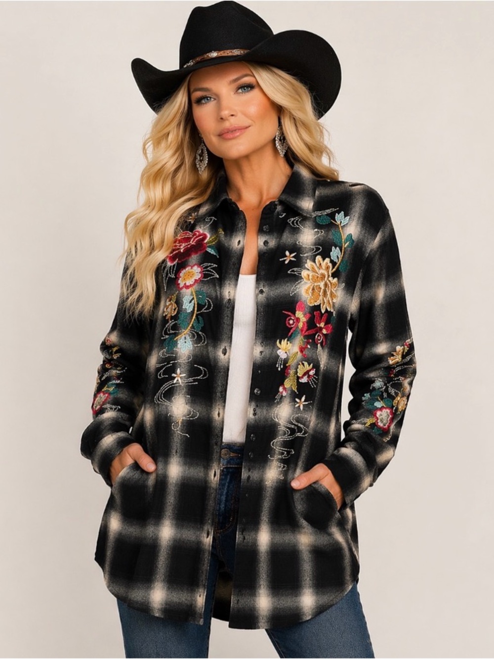 Johnny Was Lani Painter flannel top Large